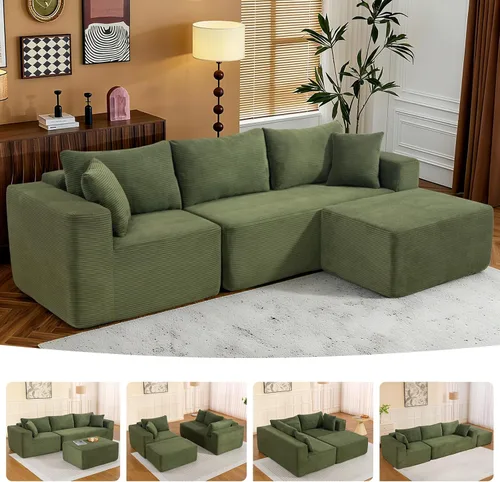 Miniatura 16 de Brage Living Sofá modular modular 2025 de 108 pulgadas, cómodo sofá modular sin hueso con diván en forma de L, sofá de asiento profundo para sala