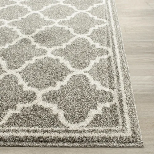 Miniatura 6 de SAFAVIEH - Alfombra de corredor de la colección Amherst, 2.3 x 9 pies, gris oscuro y beige, diseño marroquí de enrejado, no desprende pelusa y fácil