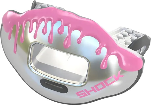 Miniatura 3 de Shock Doctor Protector de labios, protector bucal para adultos y jóvenes con correa, boquilla de fútbol transpirable de apertura ancha para jóvenes
