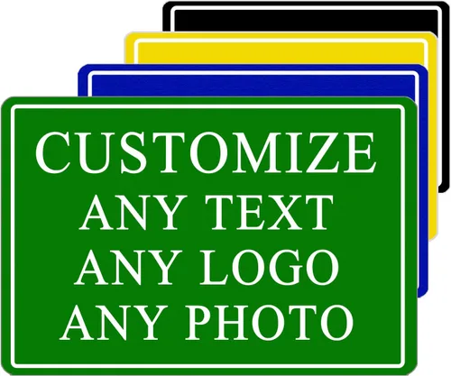 Miniatura 7 de Placa personalizada, señal de calle metálica personalizable con tu texto, nombre, logotipo, foto para oficina, negocio, lugar de trabajo, hogar