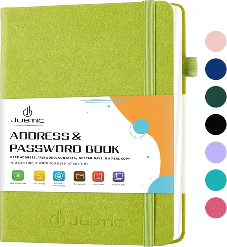 Miniatura 7 de JUBTIC - Libreta de direcciones con pestañas alfabéticas - Organizador pequeño de contraseñas y direcciones de tapa dura para mujeres, personas