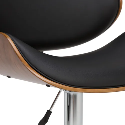 Miniatura 6 de SIMPLIHOME Marana - Taburete de bar giratorio ajustable, altura del asiento de 37 a 45 pulgadas, taburete tapizado en piel sintética vegana negra