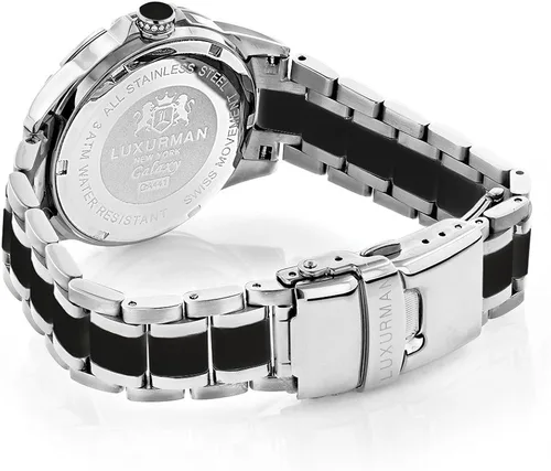 Miniatura 2 de LUXURMAN Galaxy Midsize Reloj de diamantes Negro Cerámica 1,25ct