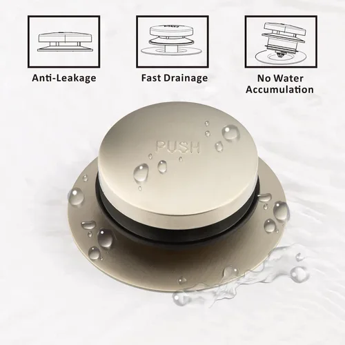 Miniatura 4 de Artiwell Tapón Universal de Drenaje de Baño Tip Toe y Cubierta, Tapón de Drenaje de Bañera, Reemplaza Desagües de Levantar y Girar, Tip-Toe y Níquel
