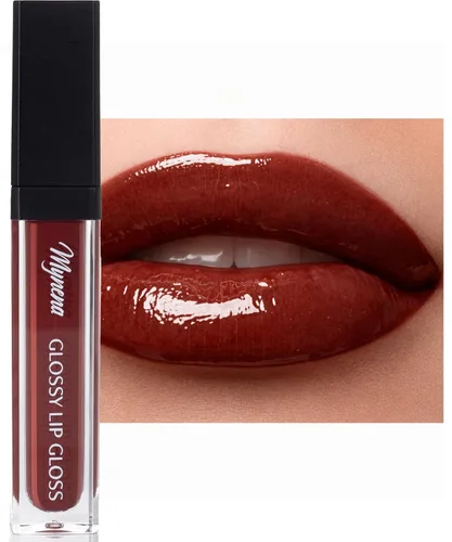 Miniatura 7 de Mynena Brillo de labios negro brillante – Lápiz labial líquido hidratante no pegajoso Fórmula ligera de alto brillo para labios suaves y jugosos