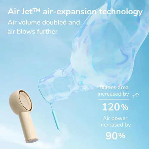 Miniatura 2 de JISULIFE Ventilador turbo portátil de mano [16 horas de tiempo de enfriamiento máximo], 4000 mAh USB recargable personal que funciona con batería