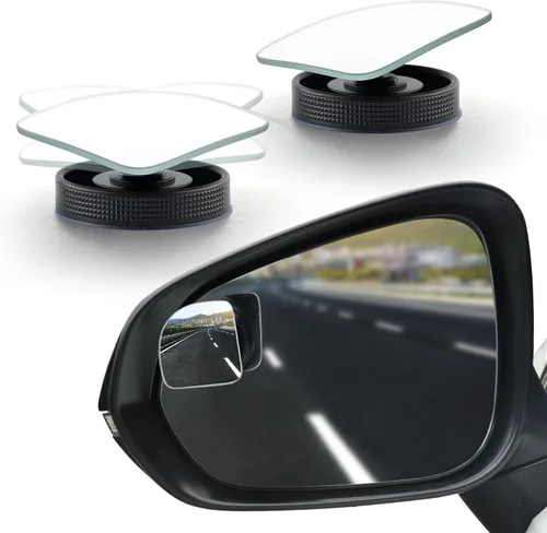 Miniatura 7 de LivTee Espejo de punto ciego para vehículo, con forma de ventilador asimétrico, vidrio HD sin marco, espejo retrovisor convexo con gran ángulo