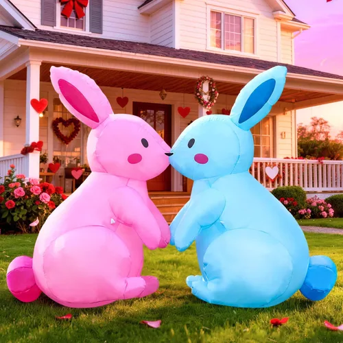 Miniatura 15 de Decoraciones inflables de Pascua para exteriores de 6 pies, con luces LED integradas, decoración de patio, para fiestas de Pascua, al aire libre
