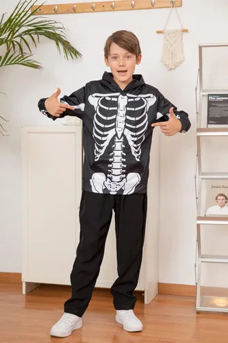 Miniatura 4 de Uideazone Sudadera con capucha sin botones para niños y niñas con diseño gráfico 3D, con bolsillos de 6 a 16 años