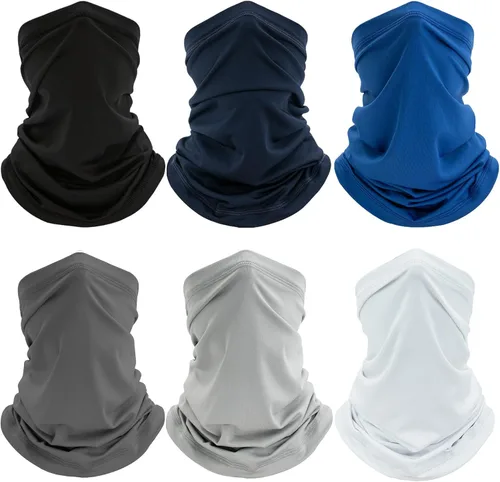 Miniatura 12 de Paquete de 6 Polainas para el Cuello, Protección UV Refrescante Máscara Facial Transpirable, Bufanda de Senderismo para Hombres y Mujeres