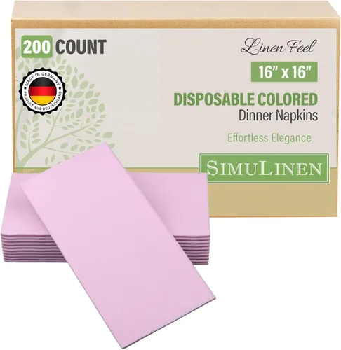 Miniatura 23 de SimuLinen Servilletas de Cena Desechables Amethyst - Servilletas de Papel Moradas con Sensación de Lino Similar a Tela para Bodas, de Lujo 16"x16