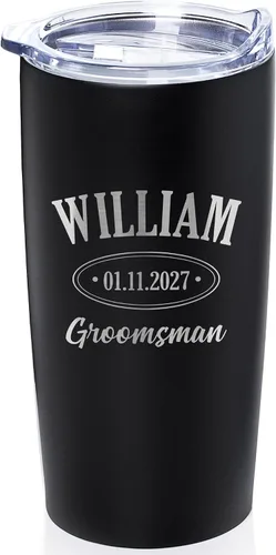 Miniatura 9 de Lifetime Creations Vaso de boda personalizado grabado de 20 onzas – Padrinos de boda personalizados, padrinos de boda, padrino, despedida