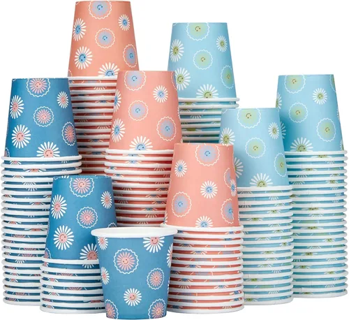 SIUQ Paquete de 300 vasos de papel de 3 oz, vasos de baño desechables, vasos pequeños para enjuague bucal, vasos para bebidas calientes/frías, mini