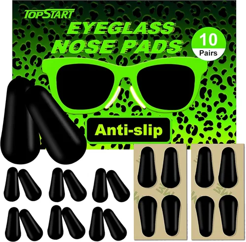 Almohadillas de nariz de silicona ultrafina de 0.063 pulgadas de largo para gafas, almohadillas de nariz de repuesto adhesivas antideslizantes, con