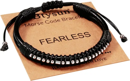Miniatura 48 de Regalos inspiradores para hombres, pulseras con código morse, pulseras para hombre, regalos de graduación para él, Día del Padre, pulsera de cuero