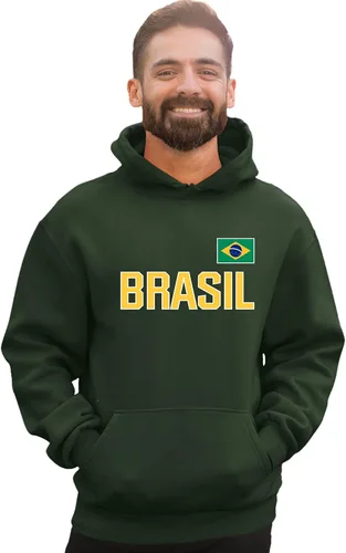 Miniatura 2 de Go All Out Sudadera con capucha Team Brasil Flag Pride para hombre y mujer