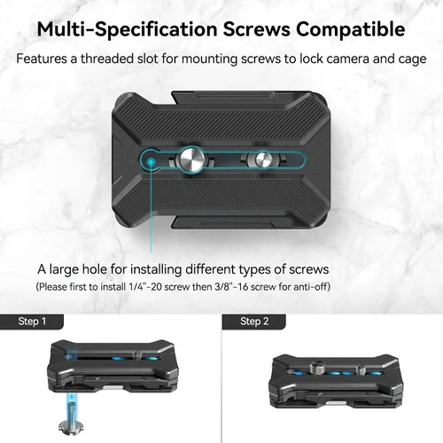 Miniatura 4 de SMALLRIG Placa de liberación rápida para tipo Arca, carga máxima de 44.1 libras (44.1 lbs), soporte cuadrúpedo plegable para lentes de cámara dentro