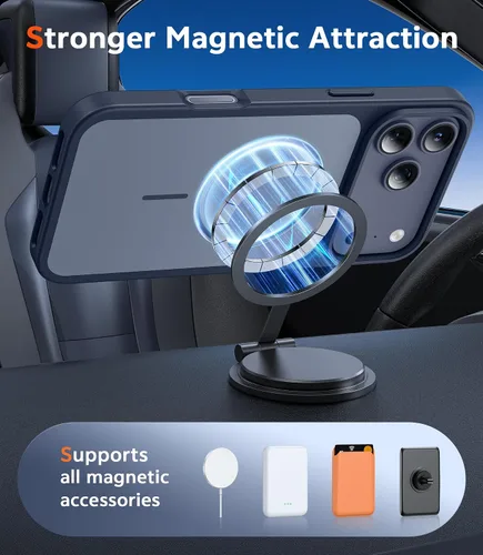 Miniatura 763 de FNTCASE Funda para iPhone 13 Pro-Max: Fundas magnéticas transparentes compatibles con Magsafe Slim anti amarillamiento protección contra caídas