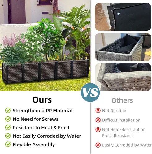 Miniatura 3 de Macetas grandes para plantas de exterior, profundas, 20 pulgadas de alto, camas elevadas para jardinería con riego automático, maceta elevada