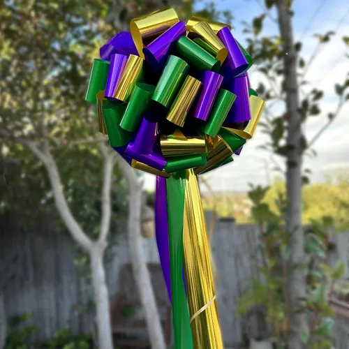 Miniatura 3 de Arco grande para automóvil Mardi Gras, 14 pulgadas de ancho, dorado metálico, morado y verde, decoración de carnaval, aniversario, cumpleaños, Rojo