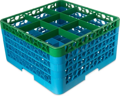 Miniatura 33 de Carlisle FoodService Products RG9-214 OptiClean Estante de vidrio con 9 compartimentos con 2 extensores, 7.12 pulgadas, polipropileno, azul