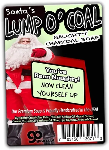 Miniatura 4 de Santa's Lump O' Coal - Jabón de carbón travieso para Navidad, novedoso jabón navideño para niños, divertidos rellenos de calcetines, bromas
