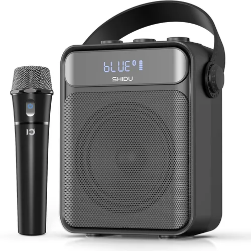Miniatura 10 de SHIDU Amplificador de voz de 40 W con micrófono inalámbrico de mano, amplificador de voz inalámbrico para profesor, amplificador de potencia Negro