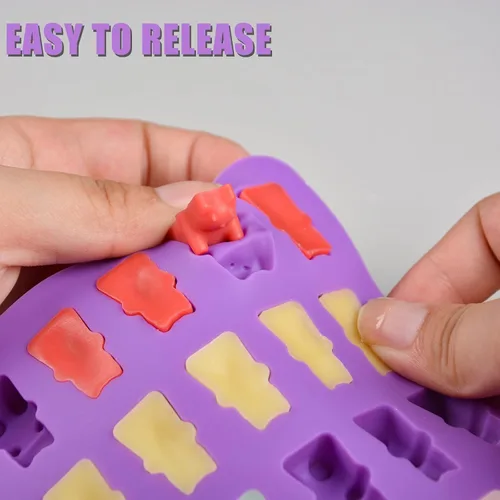 Miniatura 5 de Moldes de Gomitas de Oso de Silicona para Dulces – Moldes de Gomitas de Chocolate de Tamaño Mini con 2 Goteros de Silicona Antiadherente de Grado