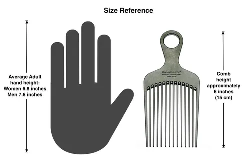 Miniatura 6 de Chicago Comb Peine de púa de fibra de carbono modelo 7, para peinados largos y gruesos y afro, color negro, 6 pulgadas (5.9 in)