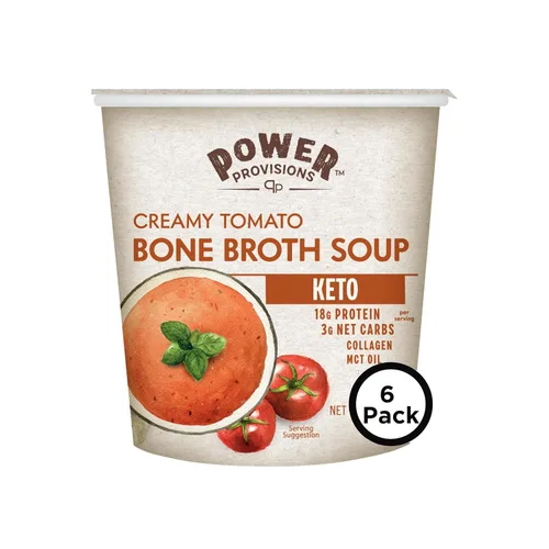 Miniatura 7 de Power Provisions Tazas de Caldo de Hueso de Cheddar y Brócoli - Taza de Sopa Instantánea Keto - Infundido con Colágeno y 17g de Proteína - Sopa Sin
