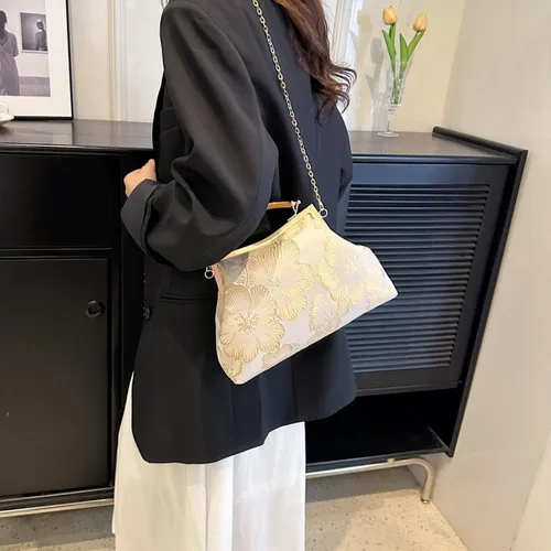 Miniatura 9 de Bolsos de mano florales para mujer, monederos de noche de flores de diseñador y embragues para formalbodanoviainvitadafiestabaile de graduación