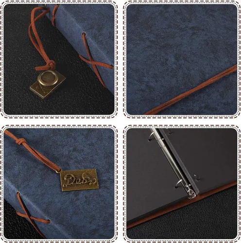 Miniatura 4 de ThxMadam Álbum de recortes de cuero, 60 páginas, álbum de fotos de memoria de amor, álbum de fotos de 10.82 x 8.07 pulgadas, kits de suministros