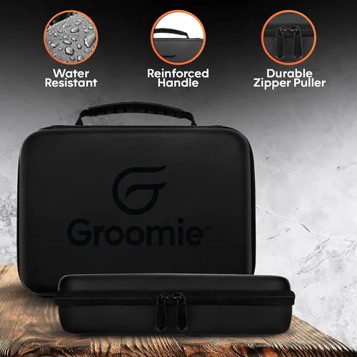 Miniatura 2 de Groomie BaldiePro - Funda de viaje negro Kit de afeitado organizador de viaje para hombres Elegante funda rígida portátil para llevar sobre