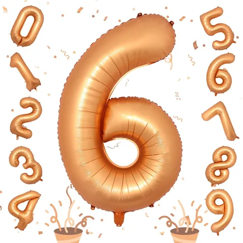 Miniatura 70 de Globos de número azul pastel de 40 pulgadas, globo gigante autoinflable de aluminio número 5 de cumpleaños para niños, globos azul bebé para hombres