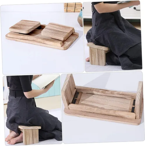 Miniatura 5 de Banco de meditación Taburete de yoga Taburete de madera para meditación Decoración Zen portátil