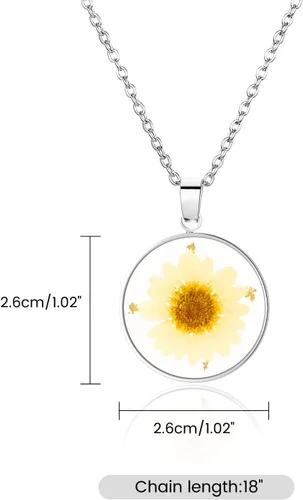 Miniatura 64 de Pressed Flower Necklace Gift for Women Personalized Handmade Necklaces Birth Flower Necklace