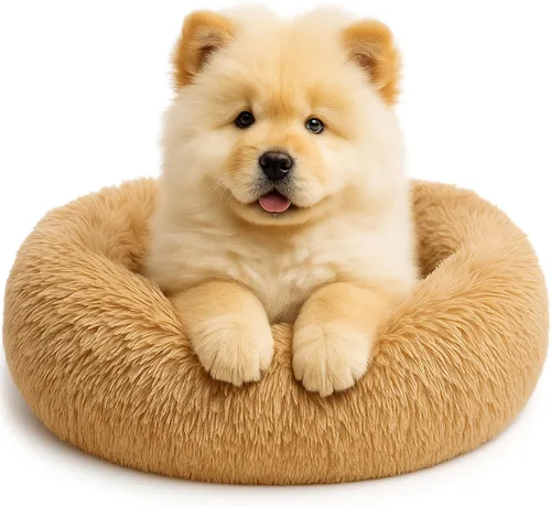 Miniatura 10 de Cama Relajante para Perros - Cama Dona Esponjosa para Alivio de la Ansiedad, Cama Ortopédica para Mascotas con Fondo Antideslizante, Nido Redondo