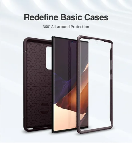 Miniatura 3 de SURITCH Funda para Samsung Galaxy Note 20 Ultra (solamente) de 6.9 pulgadas, 2 marcos frontales, protector de pantalla integrado, protector