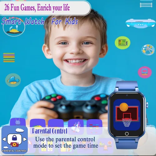 Miniatura 4 de Goodatech Reloj Inteligente para Niños de 4-12 Años Niños Niñas, 26 Juegos de Rompecabezas, Cámara, Reproductor de Video y Música, Podómetro