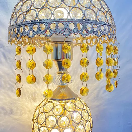 Miniatura 6 de 6 pies de cuentas de cristal para candelabro, cadena de cuentas de cristal colgante, cortina de puerta, candelabro, decoración de fiesta, boda, Oro