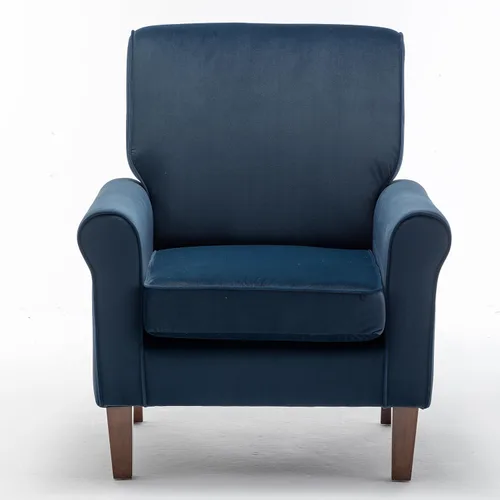 Miniatura 9 de Container Furniture Direct Sillón clásico con marco de madera de abedul y cómodos reposabrazos enrollados, sillones para sala de estar, dormitorio