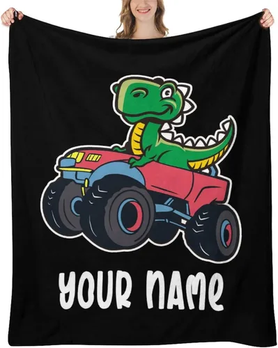Miniatura 31 de Manta de dinosaurio de camión para niños y adultos, acogedora y suave para sofá, cama, manta deportiva de franela para cumpleaños para invierno, 30