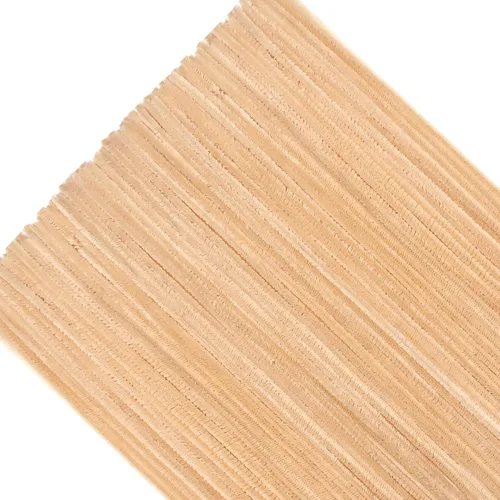 TOAOB 100 unidades de limpiadores de tuberías Limpiadores de tuberías beige Tallos de chenilla de 6 mm x 12 pulgadas Palos esponjosos Suministros de