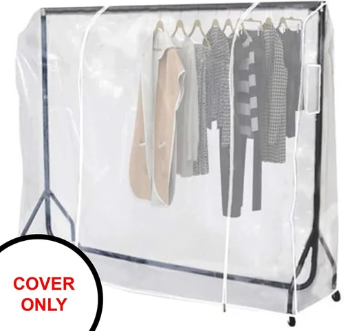 Miniatura 8 de Ruibo Funda Transparente para Perchero de Ropa, Funda para Perchero de Ropa con 2 Cremalleras Duraderas/Ropa Impermeable, Protector a Prueba