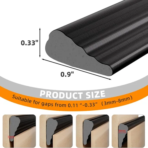 Miniatura 2 de 1 paquete*9.8 pies de cinta adhesiva en forma de cuña de espuma para sellado de ventanas y puertas, relleno para la abertura del marco exterior