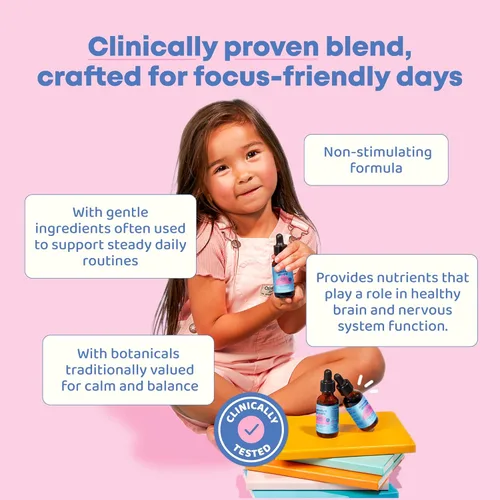 Miniatura 3 de JoySpring Genius Drops for Kids Suplemento de Concentración Clínicamente Comprobado Suplemento Líquido Herbal de Concentración con Ginkgo Biloba