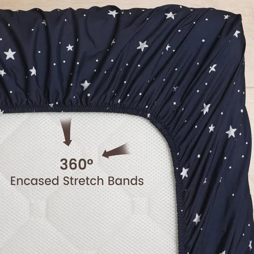 Miniatura 4 de PHF Paquete de 3 sábanas suaves para moisés, sábanas de cuna Espacio transpirables y cómodas para bebés niños y niñas neutras, ajuste universal