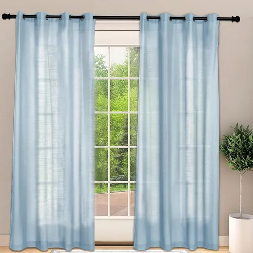 Miniatura 34 de Frelement Cortinas opacas extralargas de 108 pulgadas de largo, para sala de estar, cortinas de lino con bloqueo de luz, cortinas con aislamiento