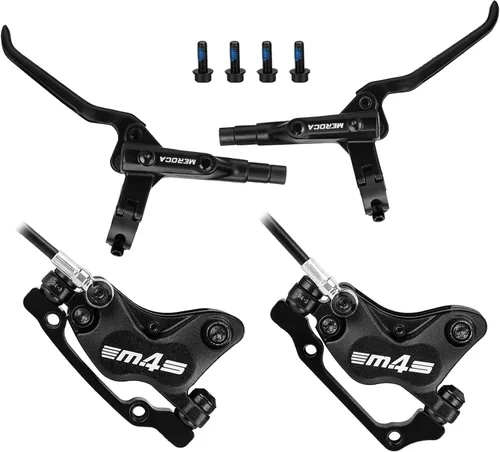 Miniatura 3 de MEROCA M4 Frenos de disco hidráulicos de 4 pistones para bicicleta de montaña Frenos hidráulicos para bicicleta Delantero 800mm y Trasero 1400mm
