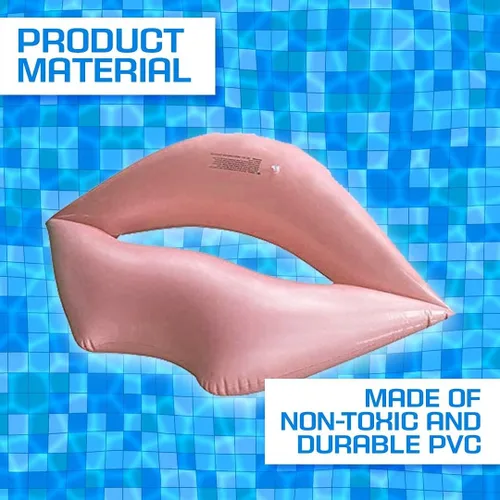 Miniatura 3 de Flotador gigante para piscina de labios de natación – 43.3 x 31.5 pulgadas, flotador gigante de labios rosados, tumbona de agua para adultos, gran